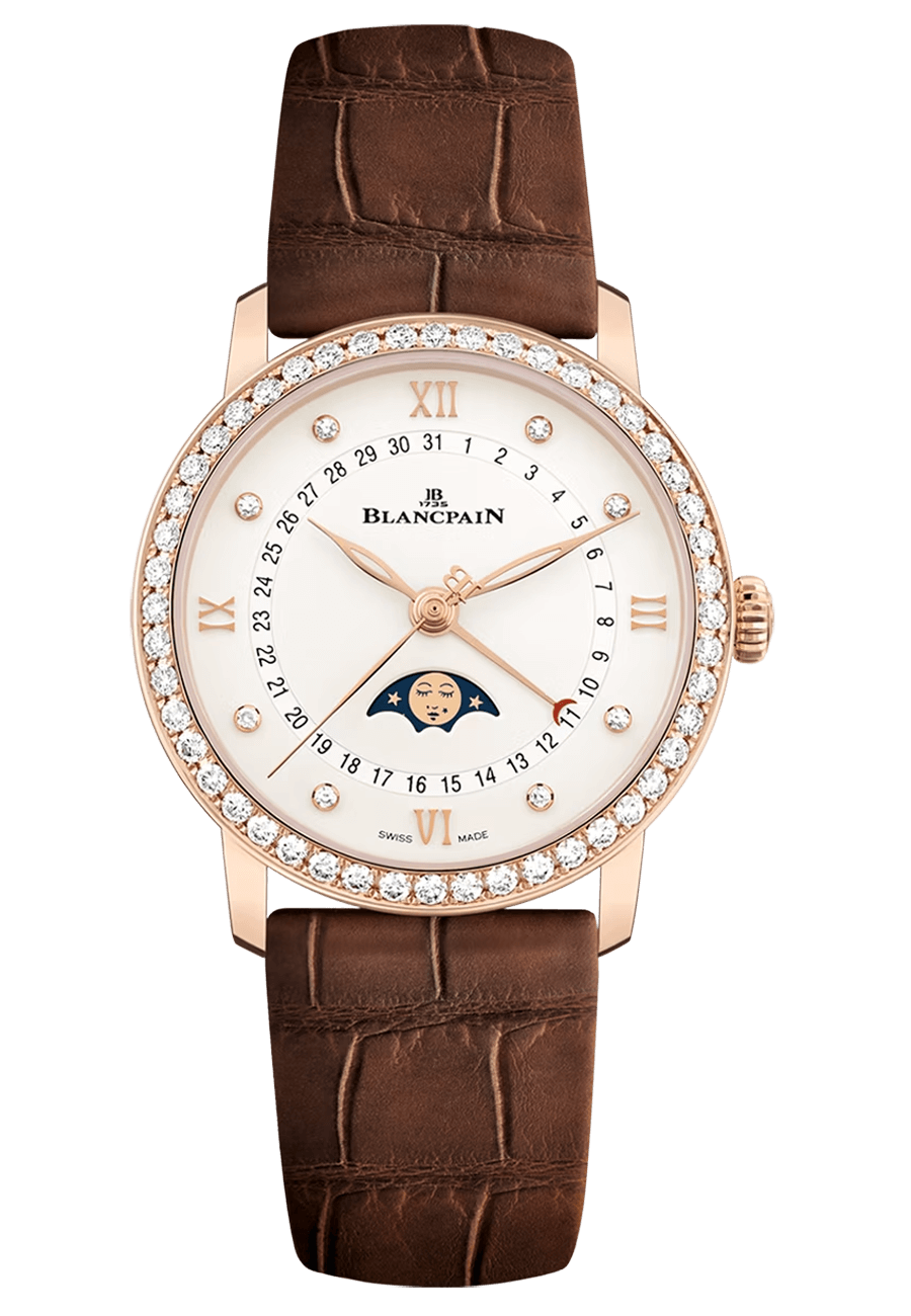 Blancpain Villeret Quantieme Phase de Lune Brown Alligator Diamond (6126-2987-55B)