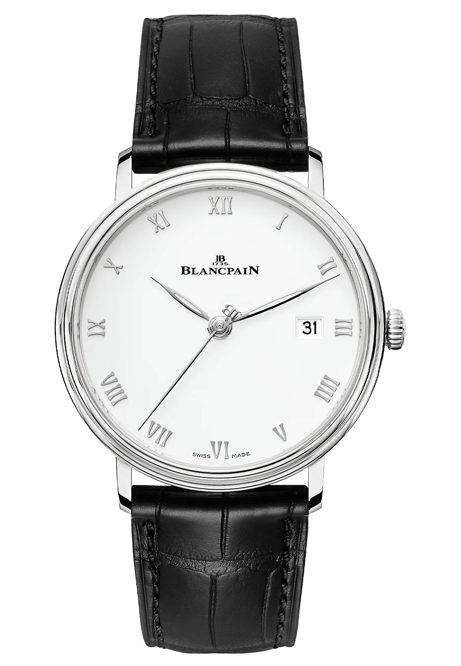 Blancpain Villeret Ultraplate Date Steel Ultra-Slim Black Alligator (6224-1127-55B)