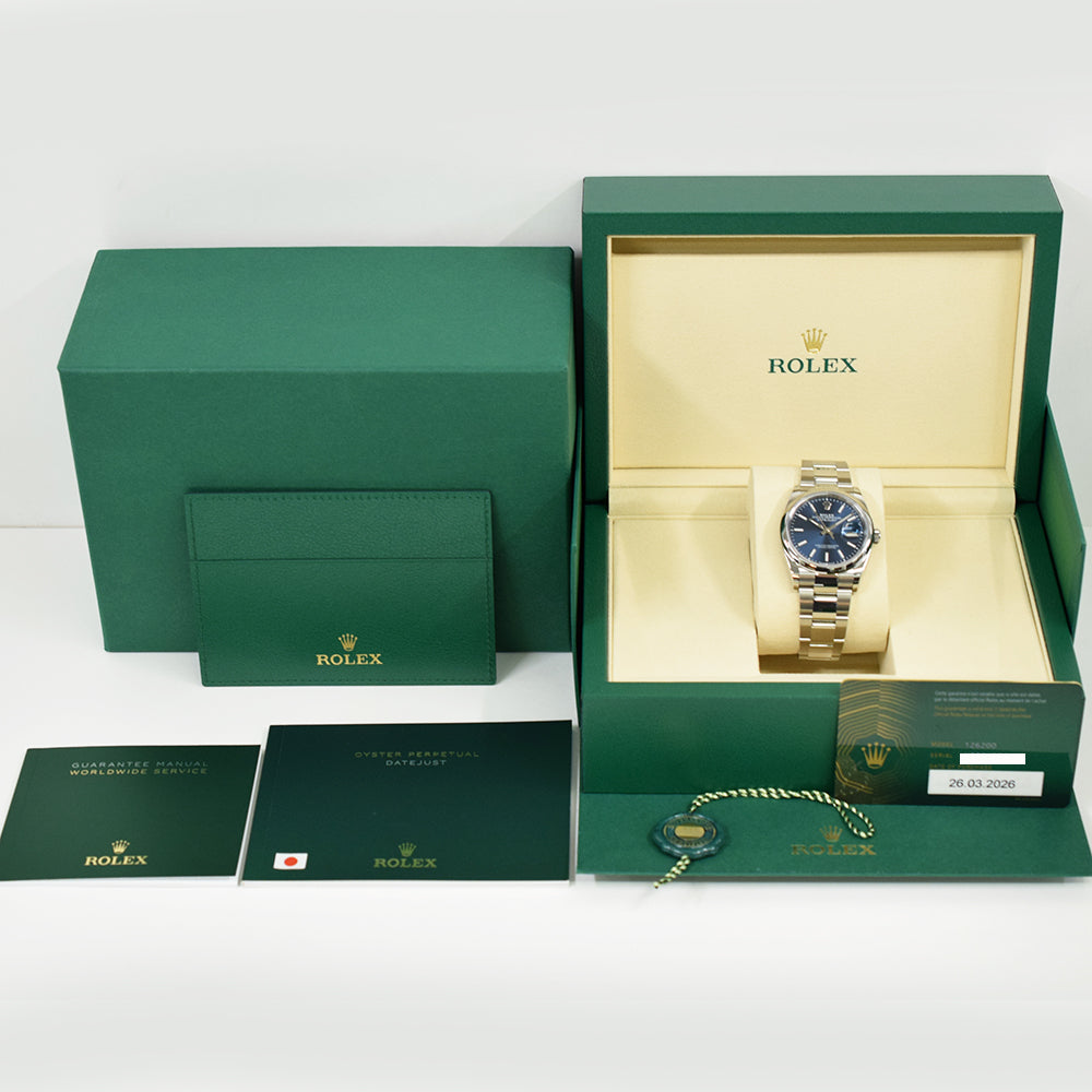 Rolex Datejust 36mm Steel Domed Bezel 126200 – Blue Dial