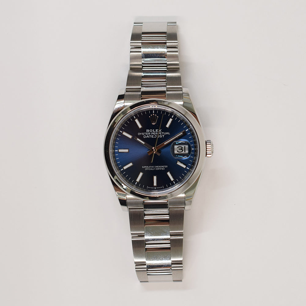 Rolex Datejust 36mm Steel Domed Bezel 126200 – Blue Dial