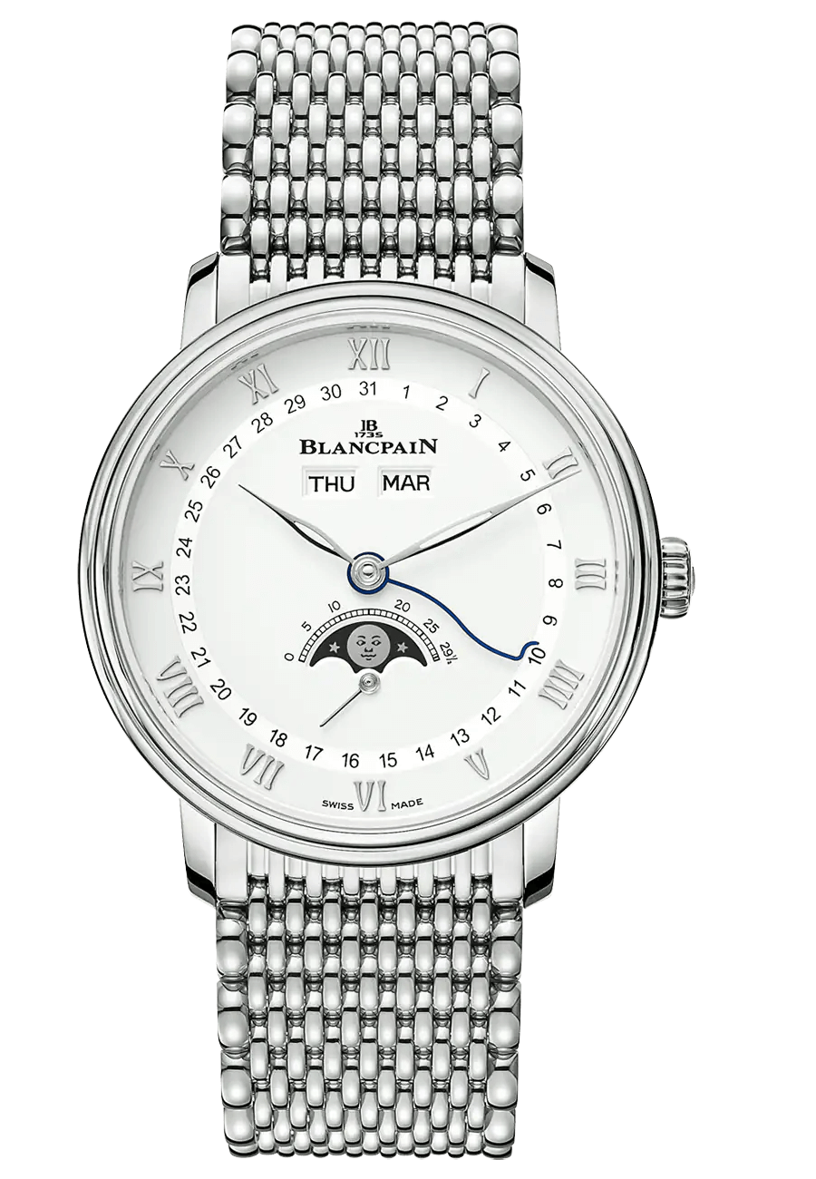 Blancpain Villeret Quantieme Complet White Mille Mailles Steel (6264-1127-MMB)