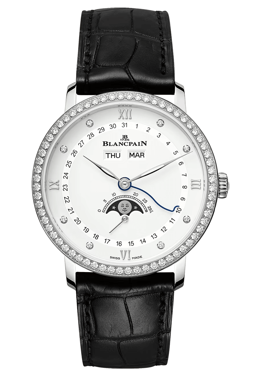 Blancpain Villeret Quantieme Complet Steel Diamond Alligator (6264-4628-55B)