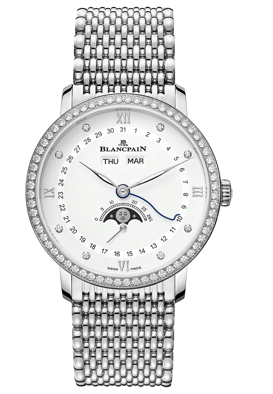 Blancpain Villeret Quantieme Complet Diamond Mille Mailles Steel (6264-4628-MMB)