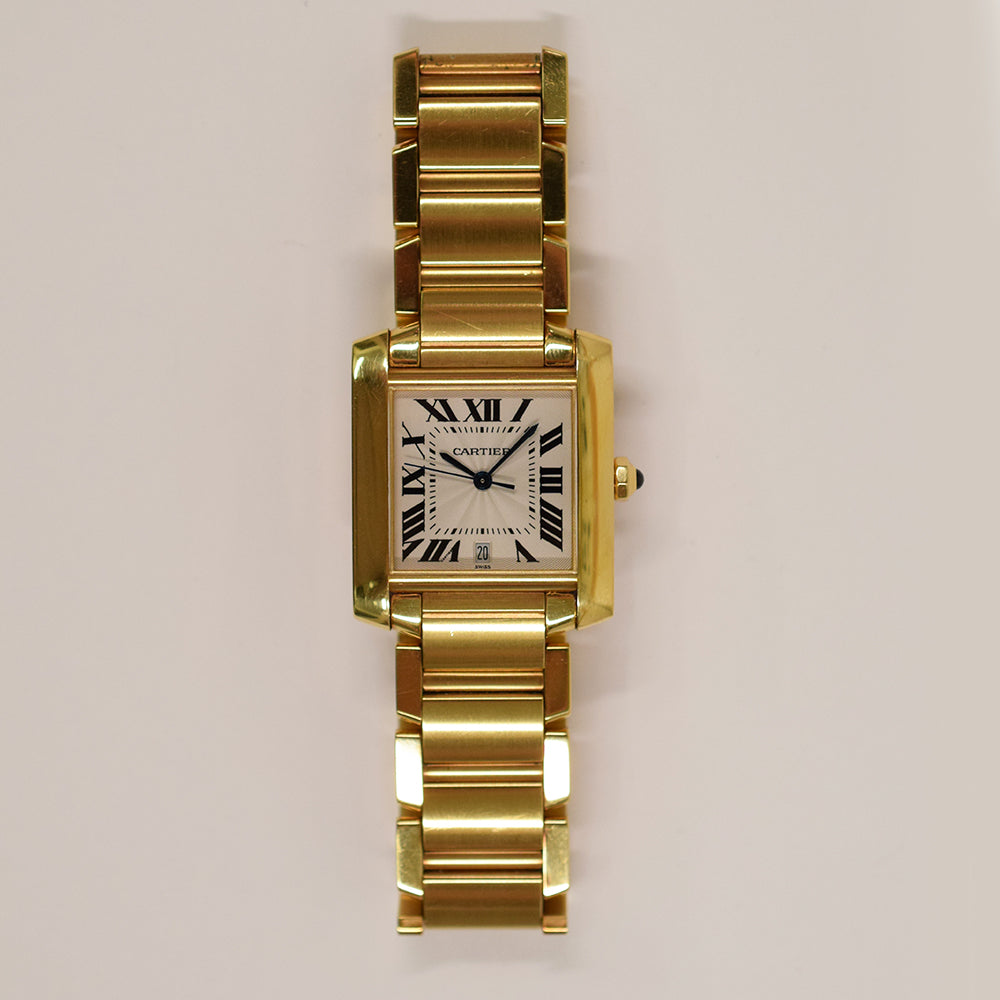 Cartier Tank Française Medium Yellow Gold W50001R2 – Ivory Roman Dial