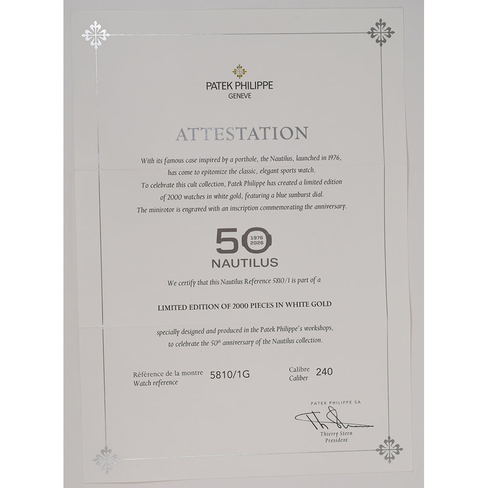 Patek Philippe Nautilus 41mm 5810/1G-001 – Blue Dial