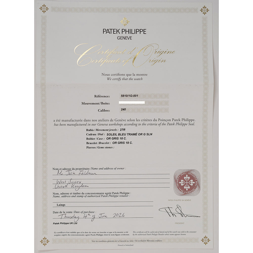 Patek Philippe Nautilus 41mm 5810/1G-001 – Blue Dial