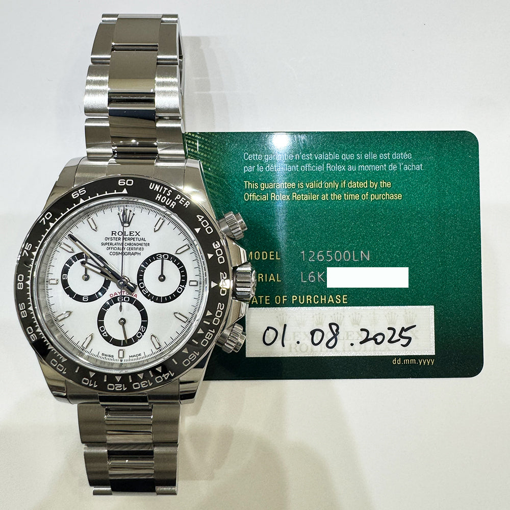 Rolex Cosmograph Daytona 40mm Steel Ceramic Bezel 126500LN – White Dial