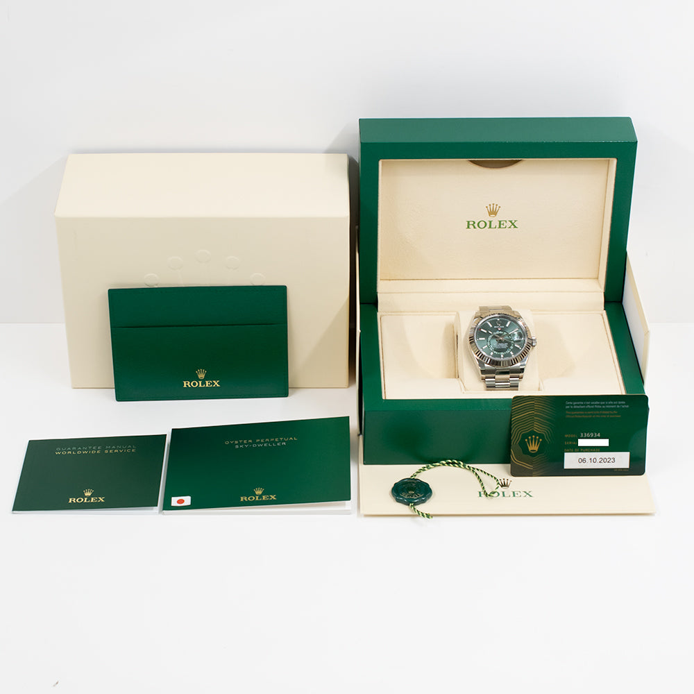 Rolex Sky-Dweller 42mm Steel and White Gold 336934 – Green Dial