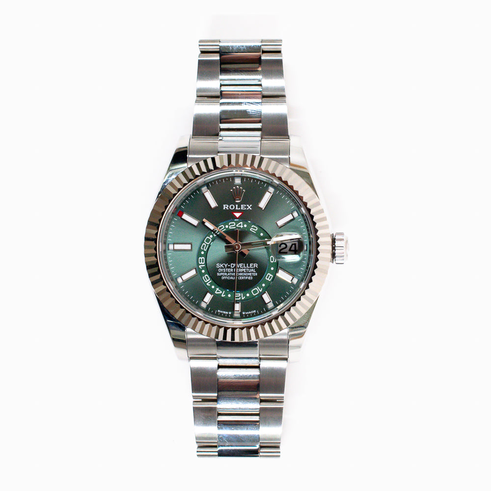 Rolex Sky-Dweller 42mm Steel and White Gold 336934 – Green Dial
