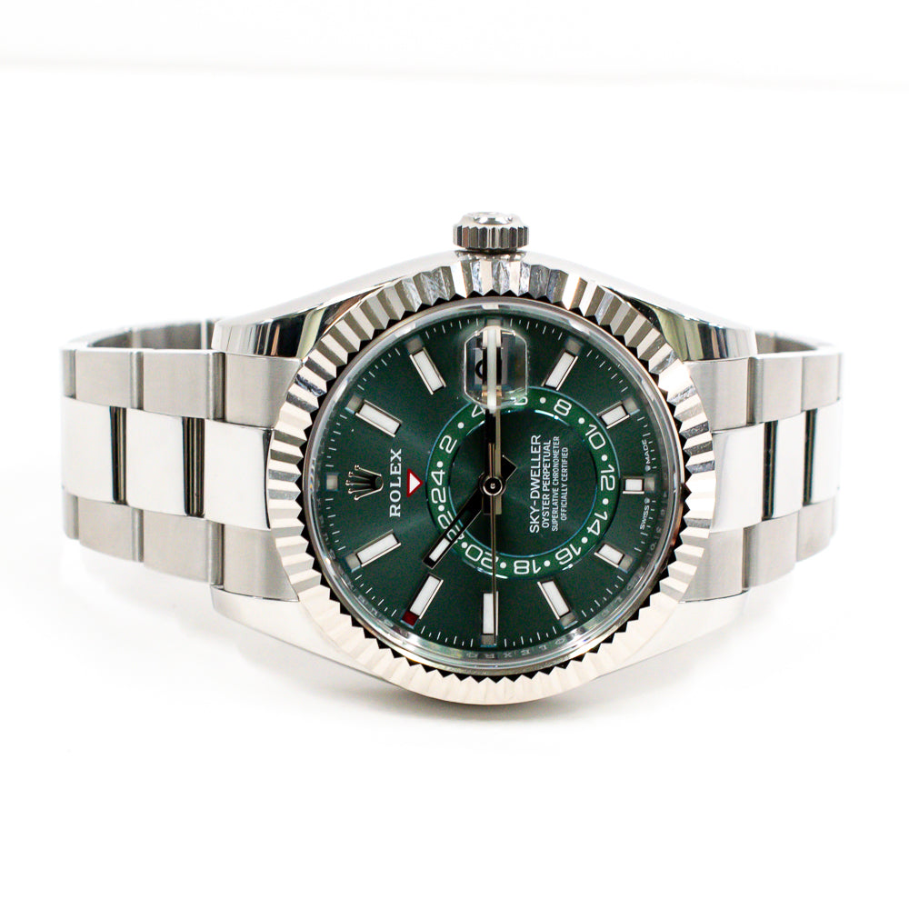 Rolex Sky-Dweller 42mm Steel and White Gold 336934 – Green Dial