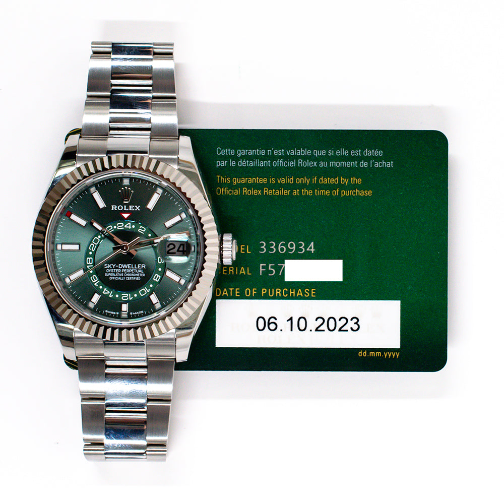 Rolex Sky-Dweller 42mm Steel and White Gold 336934 – Green Dial