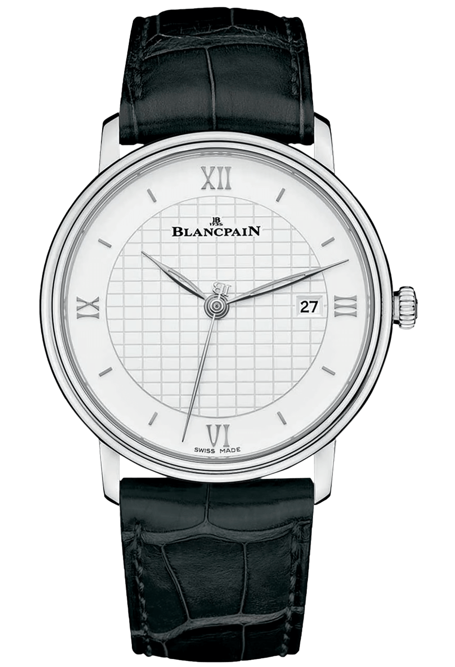 Blancpain Villeret Ultraplate Date 40mm White Graph Black Alligator (6651-1143-55B)