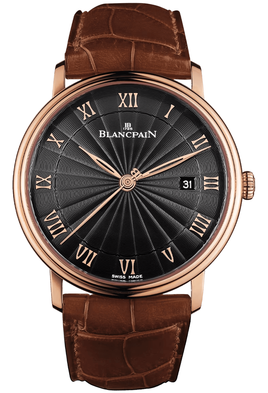 Blancpain Villeret Ultraplate Date 40mm Red Gold Brown Alligator (6651-3630-55B)