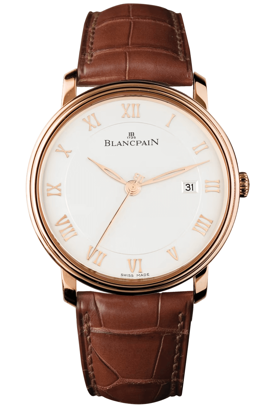 Blancpain Villeret Ultraplate Date 40mm Opaline Red Gold Alligator (6651-3642-55B)
