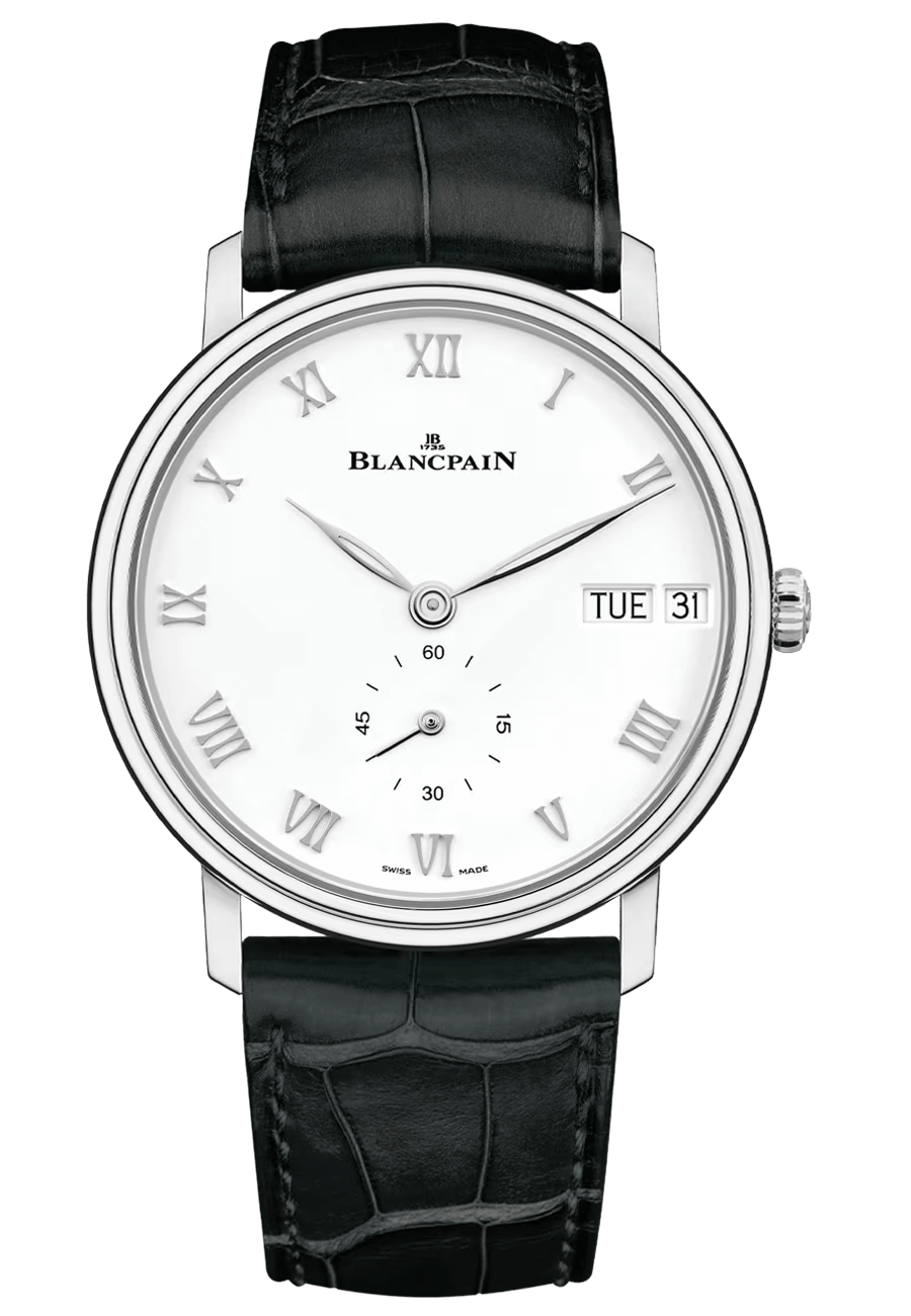 Blancpain Villeret Jour Date Steel & Black Alligator (6652-1127-55B)