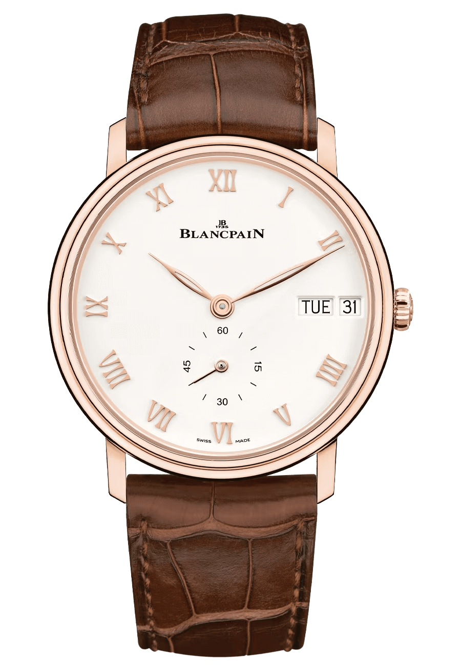 Blancpain Villeret Jour Date Red Gold & Brown Alligator (6652-3642-55A)