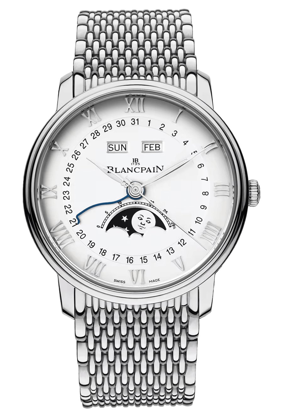 Blancpain Villeret Quantieme Complet Steel Mille Mailles (6654-1127-MMB)