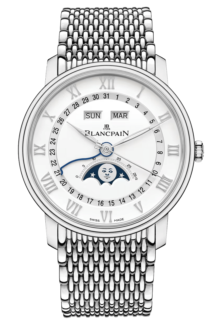Blancpain Villeret Quantieme Complet Mille Mailles Steel (6654A-1127-MMB)