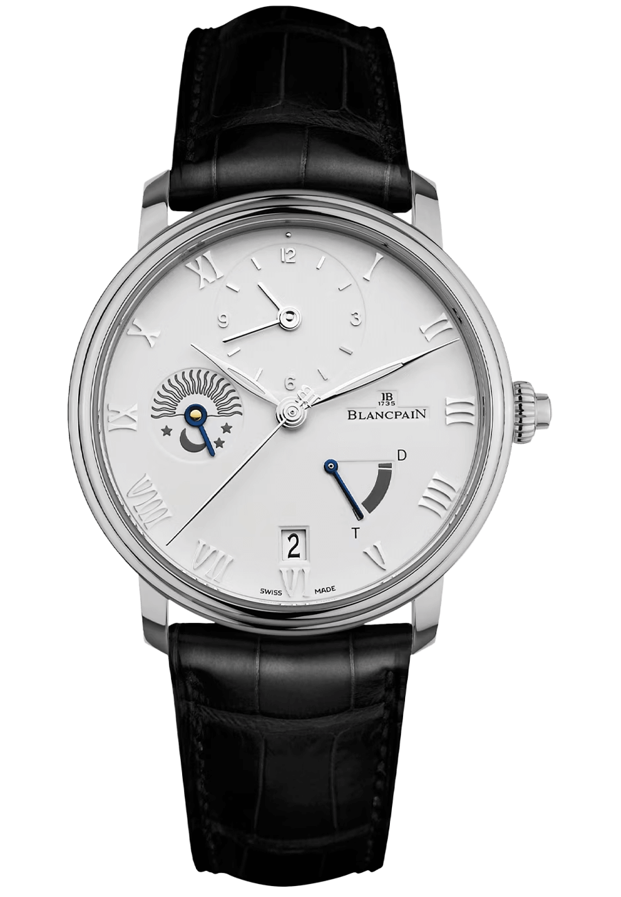 Blancpain Villeret Demi-Fuseau Horaire Steel Black Alligator (6660-1127-55B)