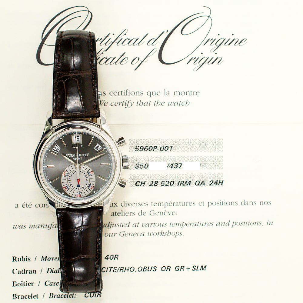 Patek Philippe Annual Calendar Chronograph 40.5mm 5960P-001 – Grey Dial
