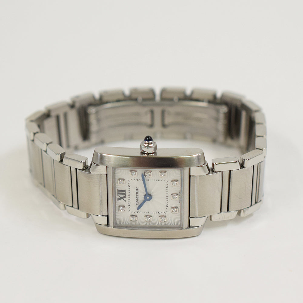 Cartier Tank Française Small Diamond Dial Steel WE110006 – Silver Diamond Dial