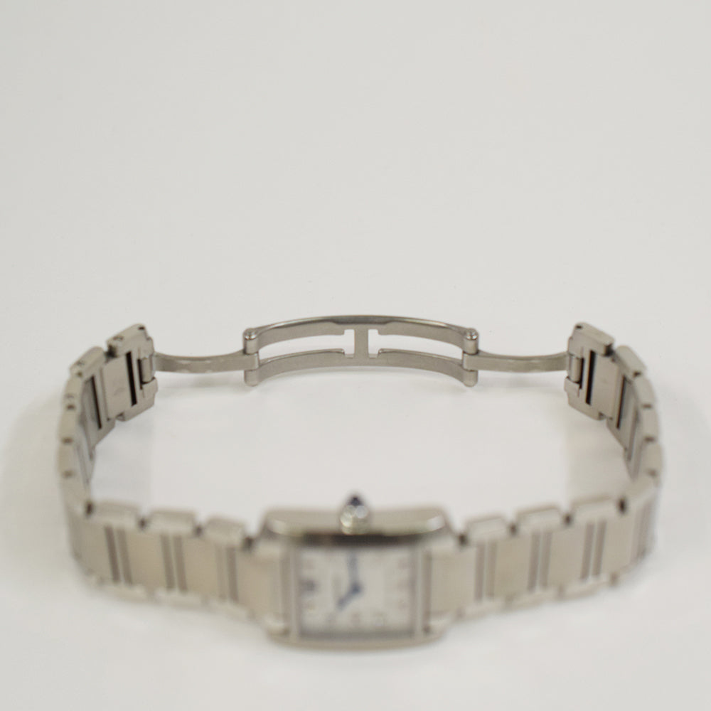 Cartier Tank Française Small Diamond Dial Steel WE110006 – Silver Diamond Dial