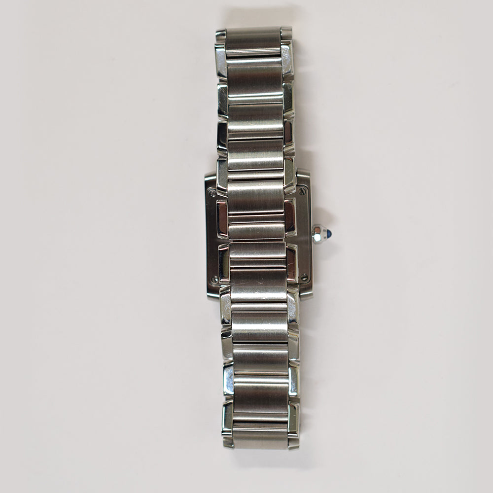 Cartier Tank Française Small Diamond Dial Steel WE110006 – Silver Diamond Dial