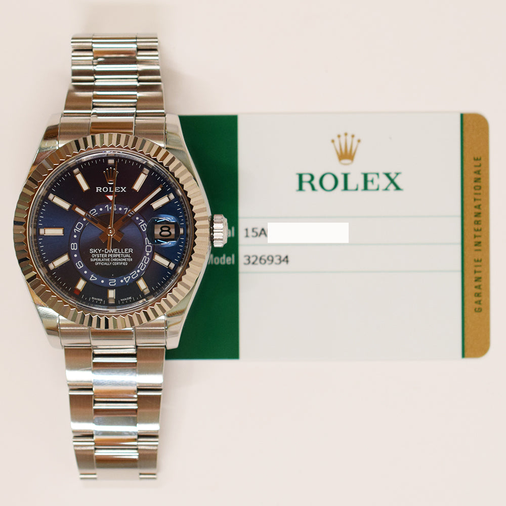 Rolex Sky-Dweller 42mm Steel and White Gold 326934 – Blue Dial