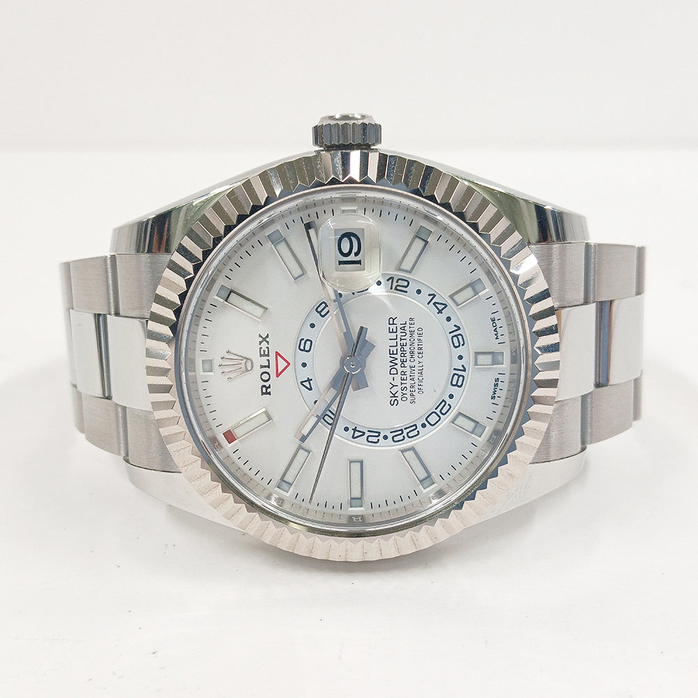 Rolex Sky-Dweller 42mm Steel and White Gold 326934 – White Dial