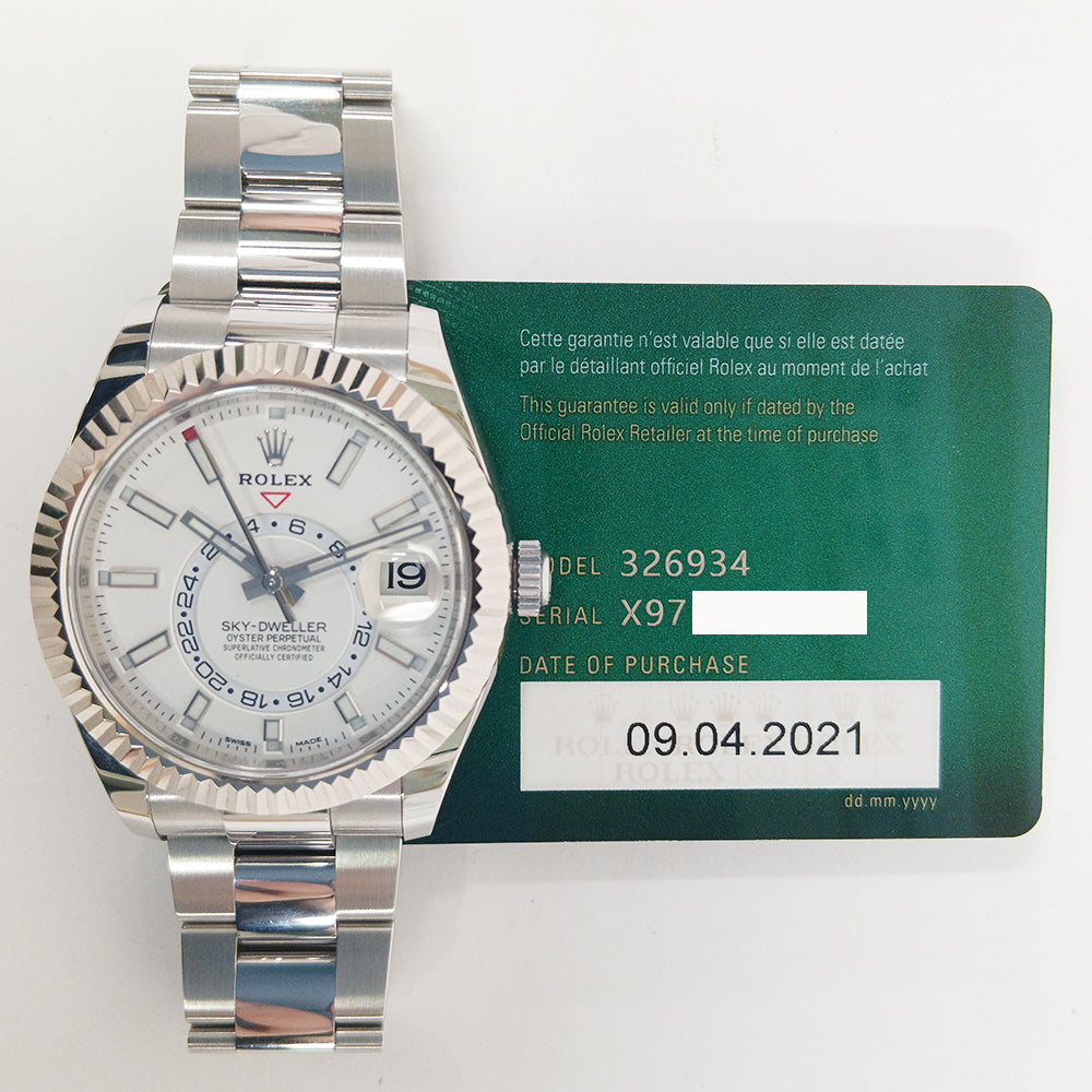 Rolex Sky-Dweller 42mm Steel and White Gold 326934 – White Dial