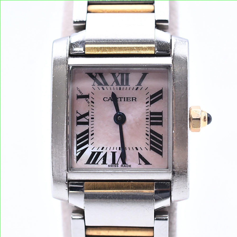 Cartier Tank Française Small Stainless Steel W51027Q4 – Pink MOP Roman Dial