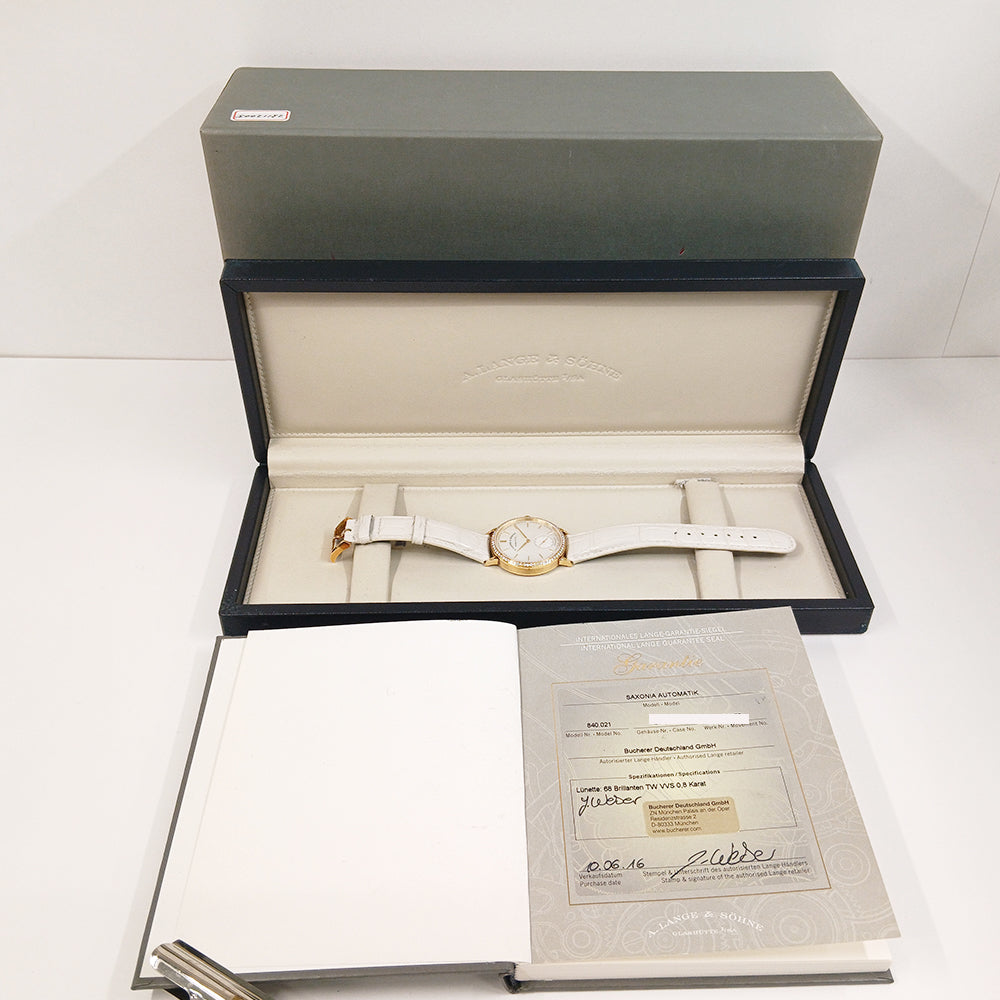 A. Lange & Söhne Saxonia Automatic 37mm Diamond Bezel 840.021 – Silver Dial