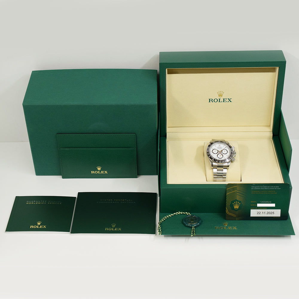 Rolex Cosmograph Daytona 40mm Steel Ceramic Bezel 126500LN – White Dial