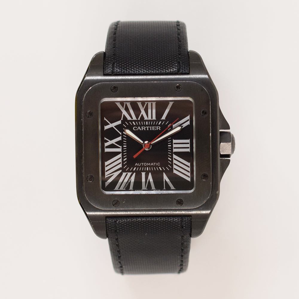 Cartier Santos 100 Large ADLC 51.1mm x 41.3mm WSSA0006 – Black Roman Dial