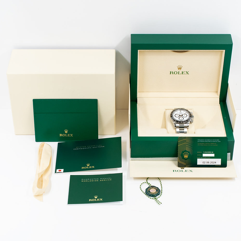 Rolex Cosmograph Daytona 40mm Steel Ceramic Bezel 126500LN – White Dial