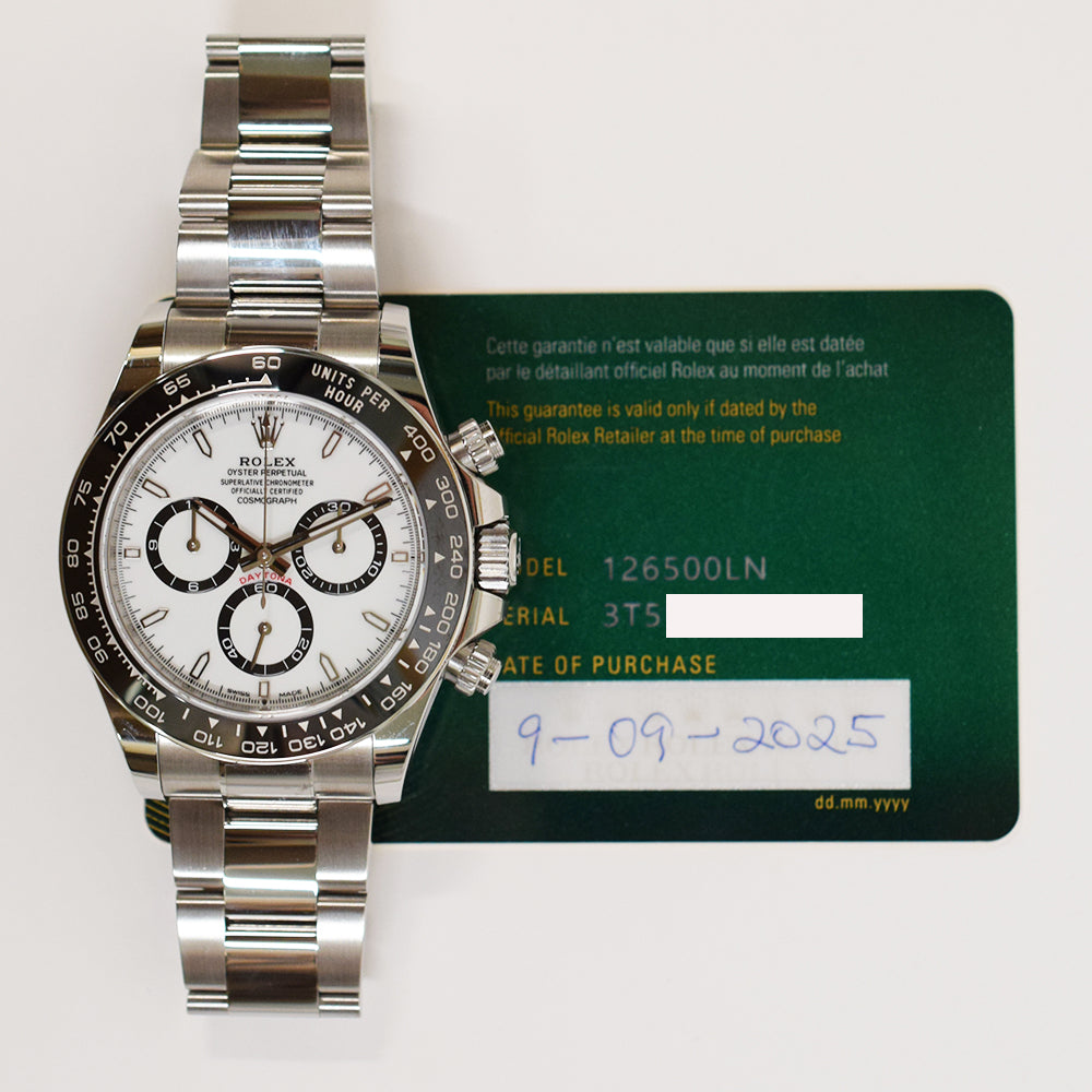 Rolex Cosmograph Daytona 40mm Steel Ceramic Bezel 126500LN – White Dial