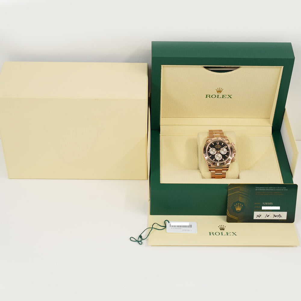 Rolex Cosmograph Daytona 40mm Everose Gold 126505 – Black Dial