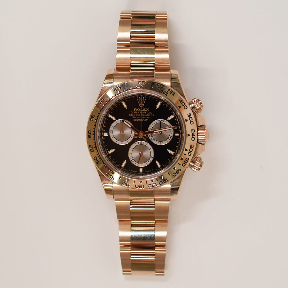 Rolex Cosmograph Daytona 40mm Everose Gold 126505 – Black Dial