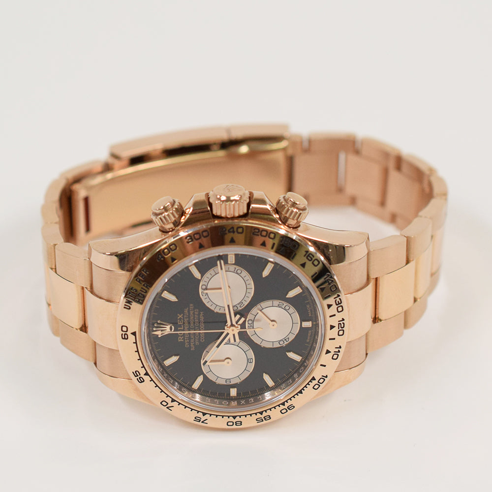 Rolex Cosmograph Daytona 40mm Everose Gold 126505 – Black Dial