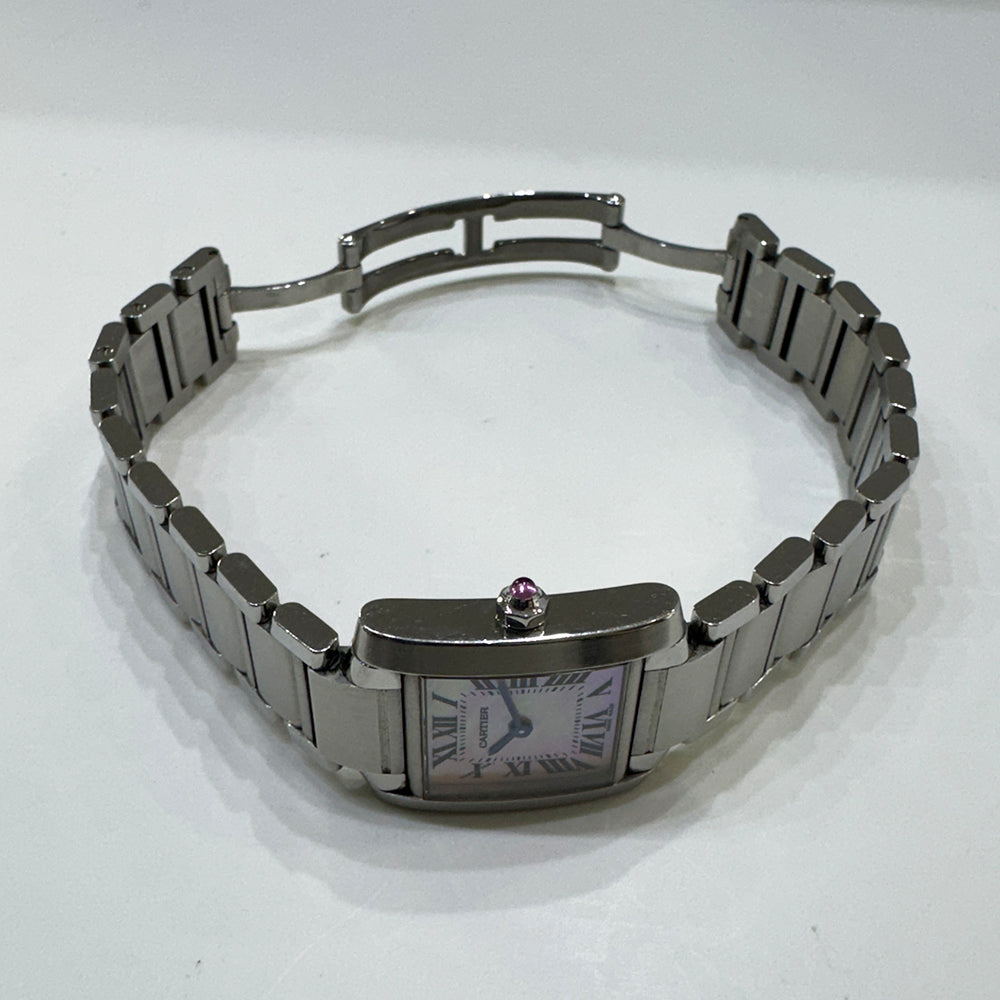 Cartier Tank Française Small Stainless Steel W51028Q3 – Pink MOP Roman Dial