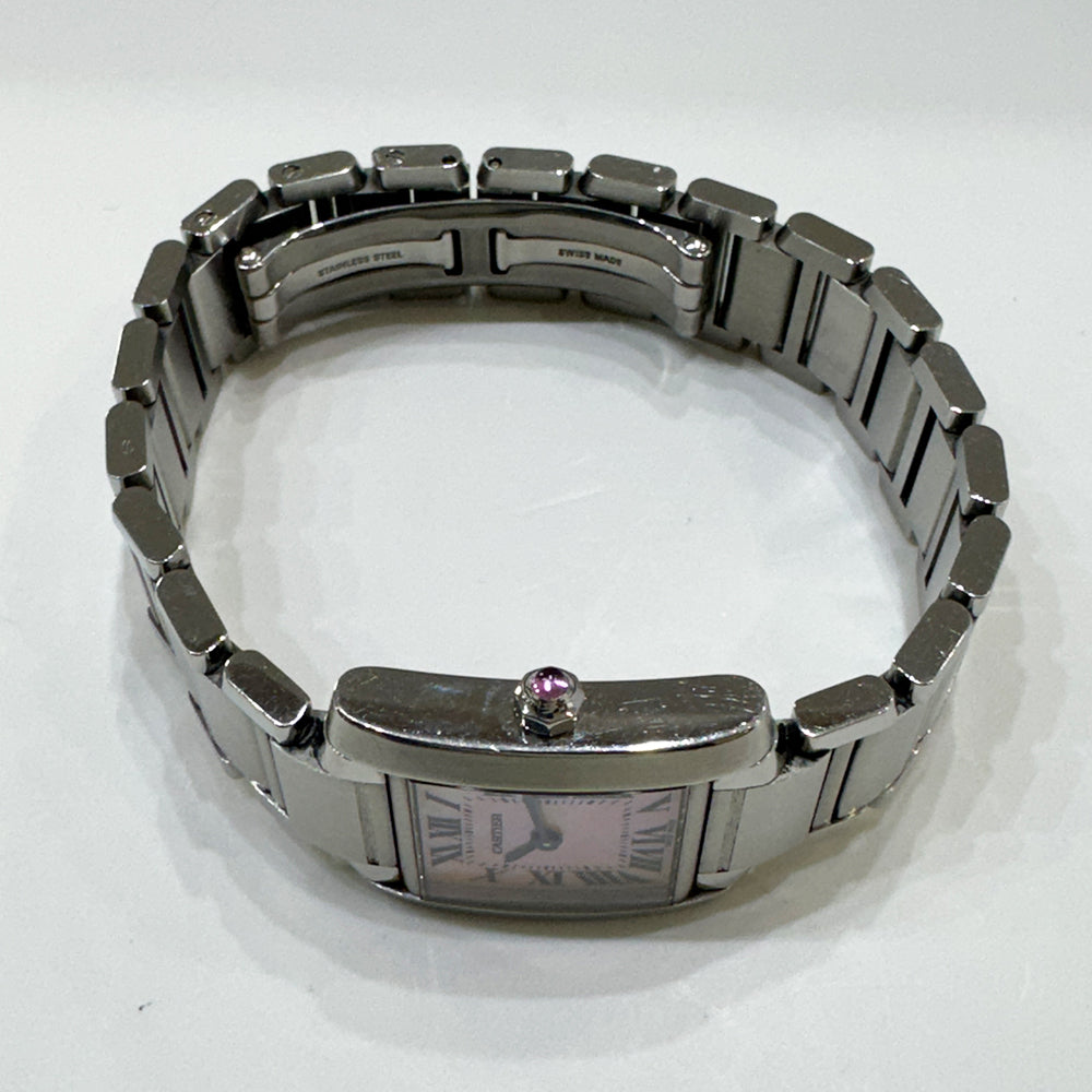 Cartier Tank Française Small Stainless Steel W51028Q3 – Pink MOP Roman Dial