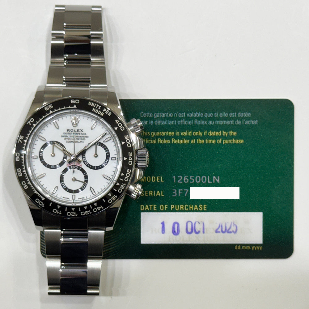 Rolex Cosmograph Daytona 40mm Steel Ceramic Bezel 126500LN – White Dial