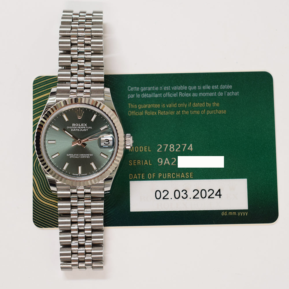 Rolex Datejust 31mm Steel and White Gold 278274 – Green Dial