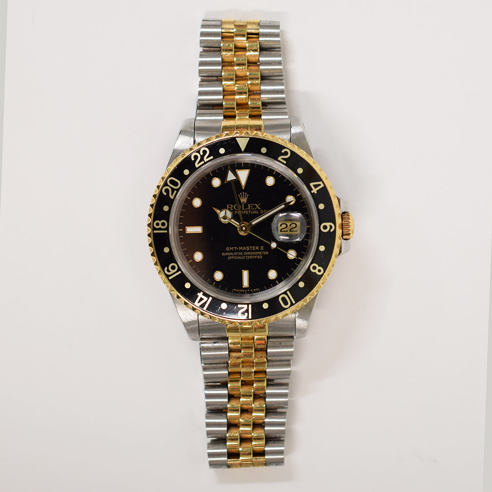 Rolex GMT-Master II 40mm Steel and Yellow Gold 16713 – Black Dial