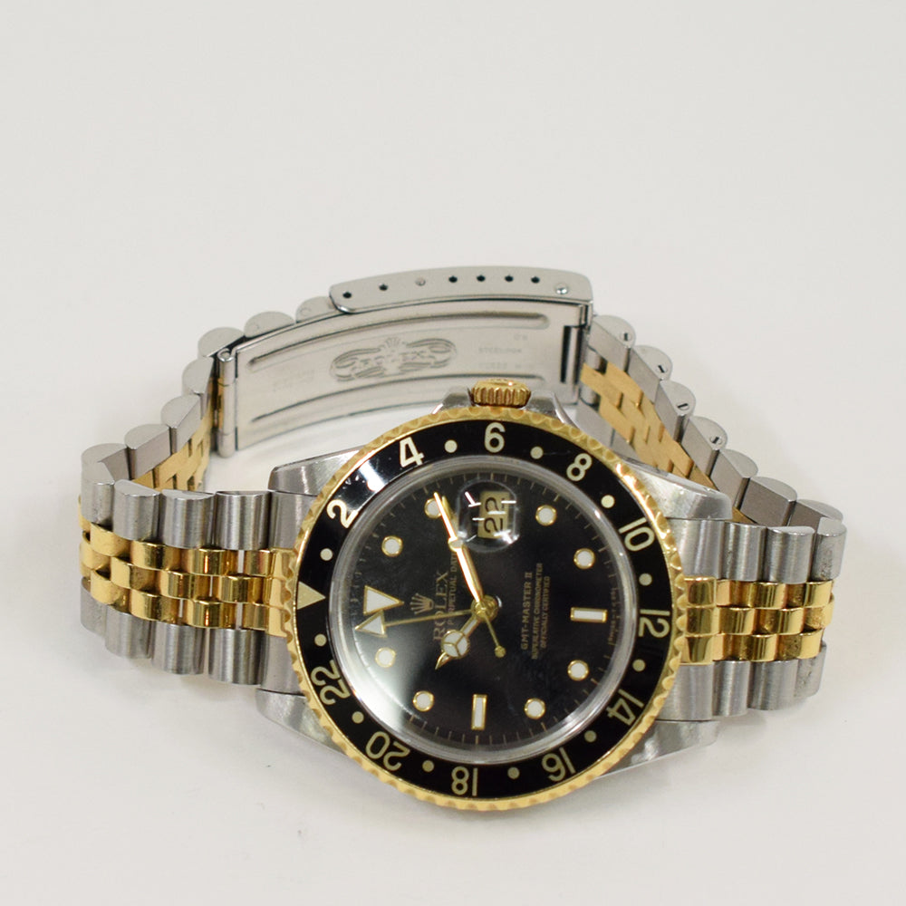 Rolex GMT-Master II 40mm Steel and Yellow Gold 16713 – Black Dial