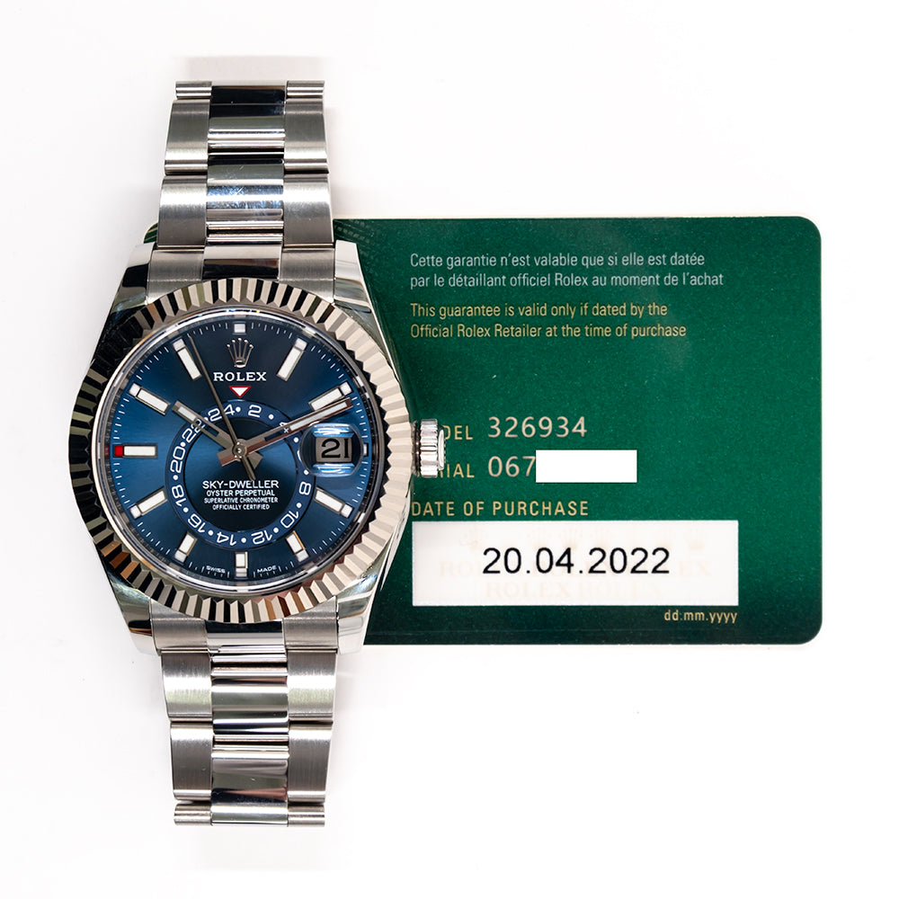 Rolex Sky-Dweller 42mm Steel and White Gold 326934 – Blue Dial