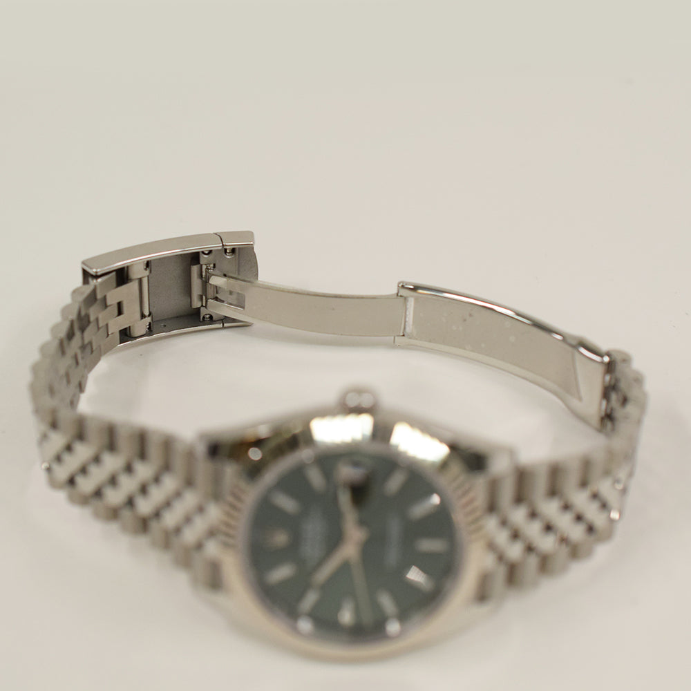Rolex Datejust 41mm Steel and White Gold Fluted Bezel 126334 – Green Dial