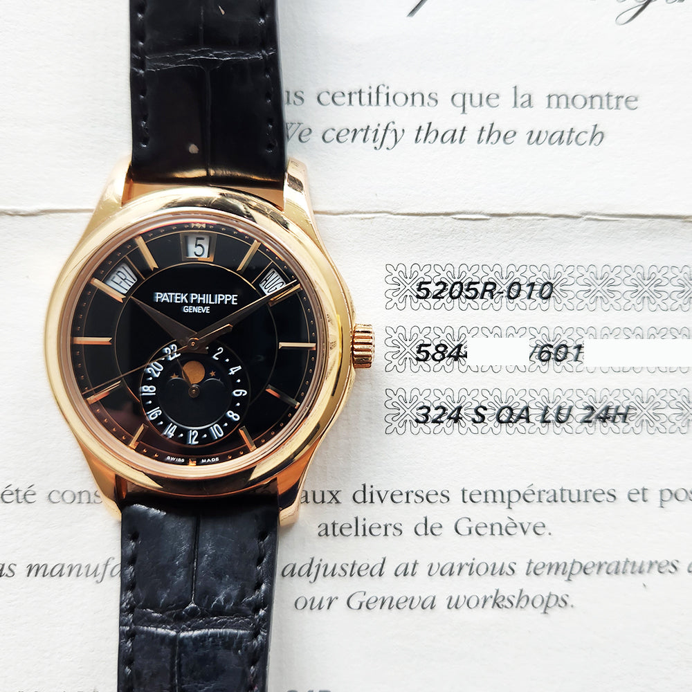 Patek Philippe Annual Calendar Moon Phase 40mm 5205R-010 – Black Dial