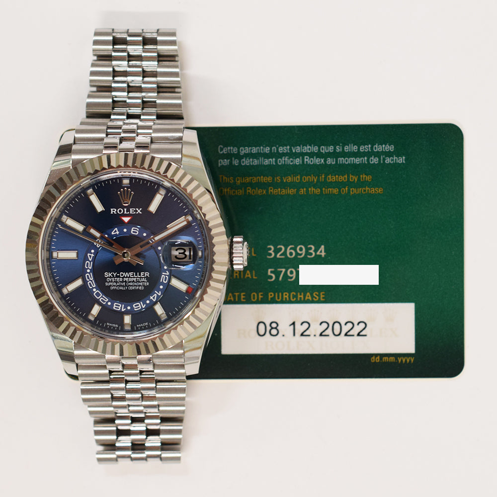 Rolex Sky-Dweller 42mm Steel and White Gold 326934 – Blue Dial