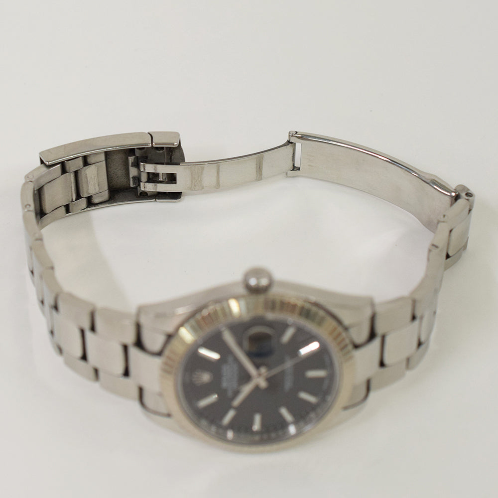 Rolex Datejust 41mm Steel and White Gold Fluted Bezel 126334 – Black Dial